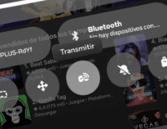 Meta Quest quick controls menu showing the Cast (Transmitir) button