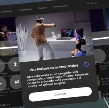 Web casting instructions — go to horizon.meta.com/casting in a browser on the same WiFi