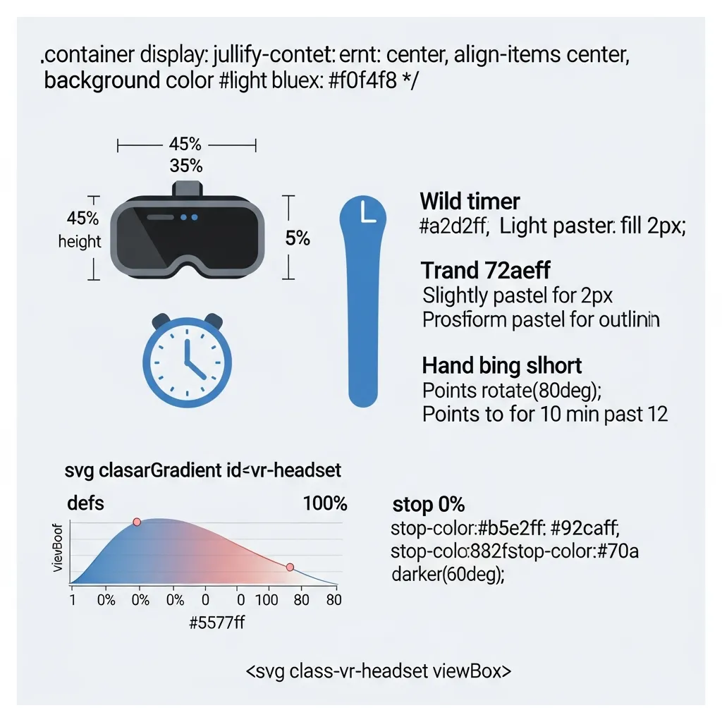 Timer showing a short VR session duration — keeping sessions between 5 and 15 minutes to prevent motion sickness