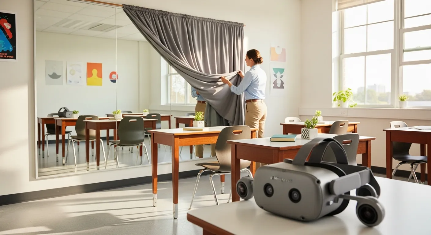 Mirror in a room confusing the VR headset tracking cameras — a common cause of Boundary setup failures
